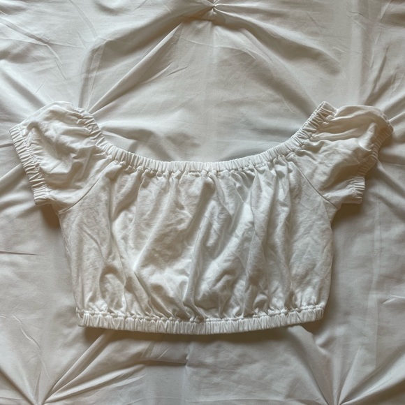 Wilfred Tops - WILFRED OFF TBE SHOULDER CROP TOP WHITE